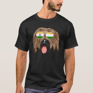 T-shirt Inde Drapeau Dog Inde Poche Inde