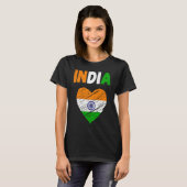 T-shirt Inde Drapeau Holiday Inde Heart Drapeau Indien (Devant entier)