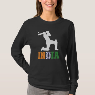 T-shirt Inde Drapeau joueur de cricket Indien Fans de cric