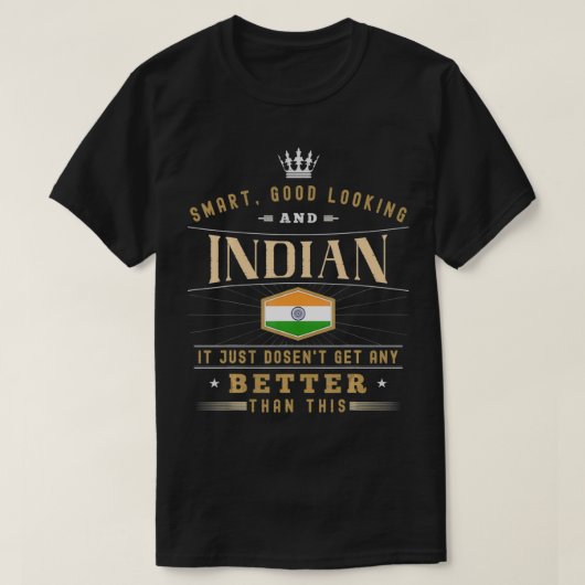 T-shirt Inde Drapeau Souvenirs pour Indiens Hommes & Femme (Design devant)