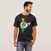 T-shirt Inde Équipe de cricket Inde Carte Inde Drapeau Ind (Devant entier)