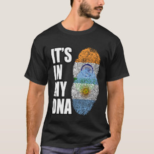 T-shirt Inde Et Argentine Mélangent L'ADN Drapeau Patrimoi