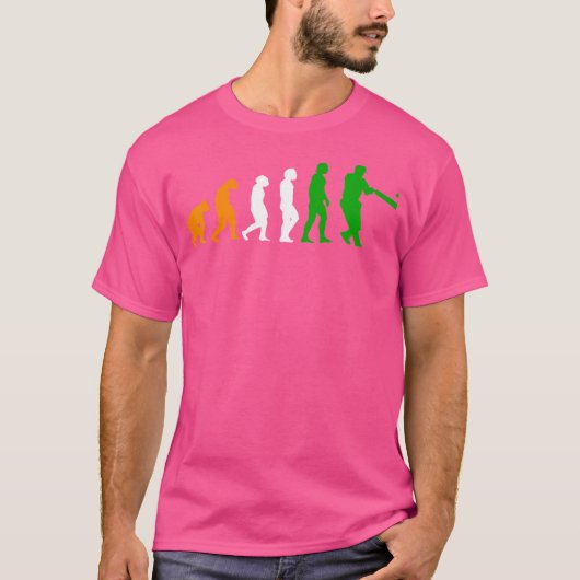 T-shirt Inde Évolution du joueur de cricket Inde Équipe de (Devant)