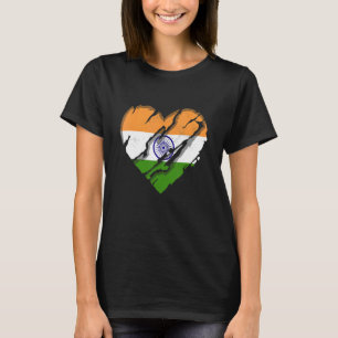 T-shirt Inde Heart Indian Drapeau Indian Pride