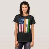 T-shirt Inde Inde Amérique drapeaux Fiers USA Inde (Devant entier)