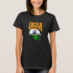 T-shirt Inde Joueur de cricket Indian Cricket Team Casque 
