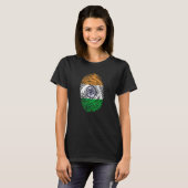 T-shirt Inde Pays Drapeau empreintes digitales (Devant entier)