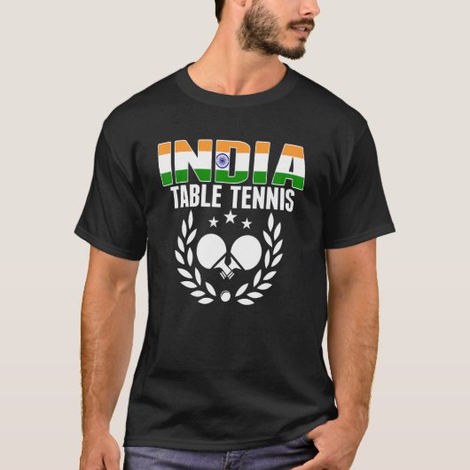 T-shirt Inde Tennis De Table Indian Ping Pong Supporter Sp (Devant)