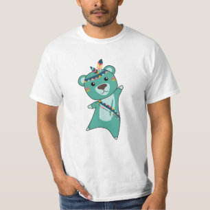 T-shirt Inde Turquoise Ours Carnival Teddy Feather