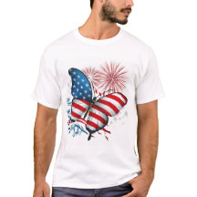 Indépendance 4 juillet Rouge, Blanc, Bleu Papillon