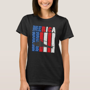 T-shirt Indépendance Usa Day 4 juillet Avion Aviation