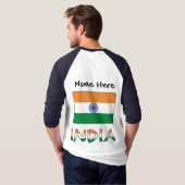 T-shirt India and Indian Flag with Your Name (Dos entier)