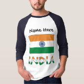 T-shirt India and Indian Flag with Your Name (Devant)