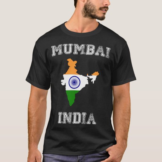 T-shirt India Distressed Flag Mumbai Pride (Devant)