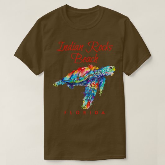 T-shirt Indian Rocks Beach Floride Aquarelle Tortue de mer (Design devant)