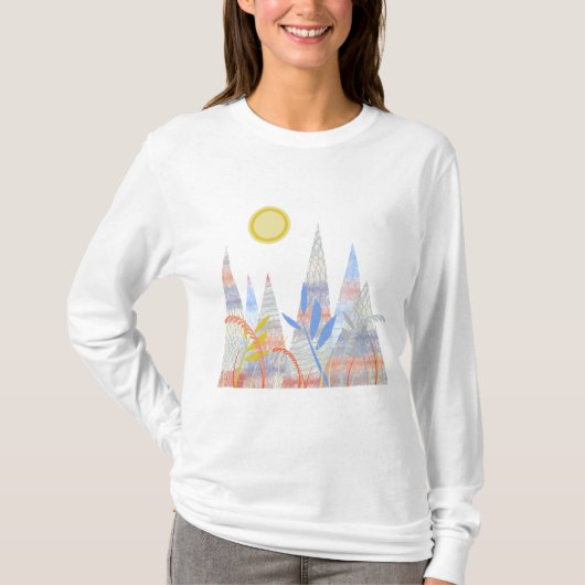 T-shirt « Indian sonneries Mountains » Langarmshirt (Devant)