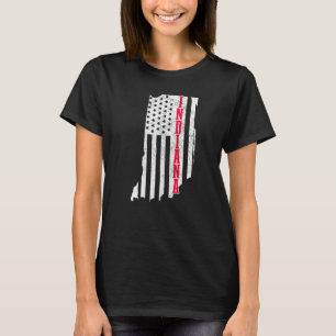 T-shirt Indiana American Flag State Map Fierté Patriotique