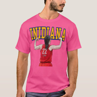 T-shirt Indiana Caitlin Clark 22 Carto De Basket-Ball Fémi