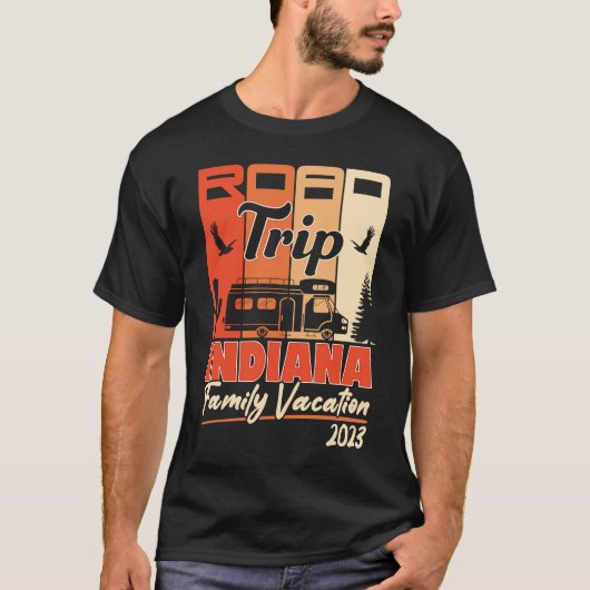 T-shirt Indiana Family Vacation 2023 RV Road Trip Mountain (Devant)