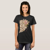 T-shirt Indiana Leopard Pattern Map Leo State Of Indiana (Devant entier)