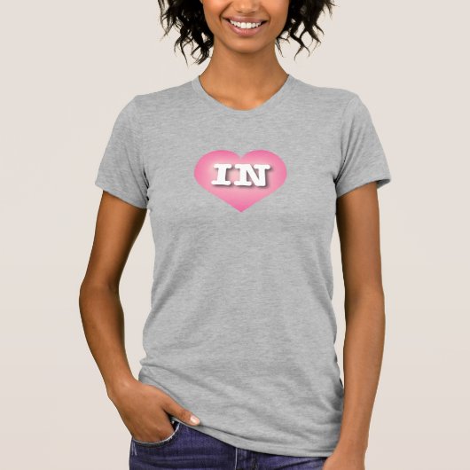 T-shirt Indiana Pink Fade Heart - I love IN (Devant)