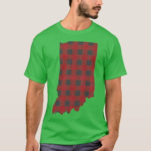 T-shirt Indiana Plaid in Red Oversized (Devant)