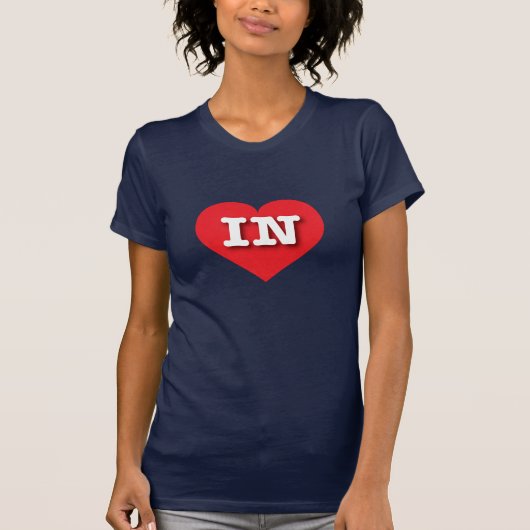 T-shirt Indiana Red Heart - I love IN (Devant)