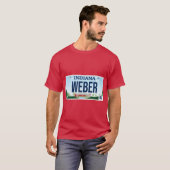 T-shirt Indiana State custom Weber vanity license plate (Devant entier)