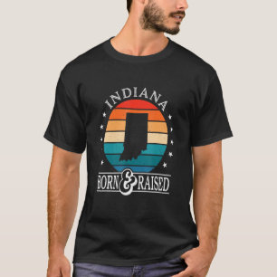 T-shirt Indiana Usa Née et élevée Retro Us State Pride
