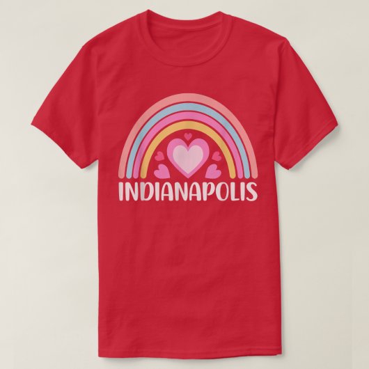 T-shirt Indianapolis Indiana pour femmes arc-en-ciel (Design devant)