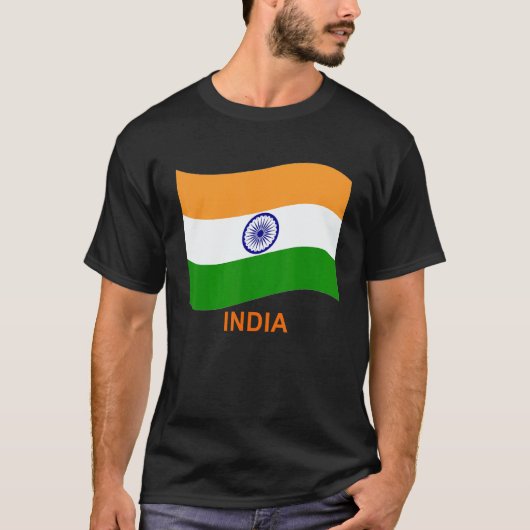 T-shirt India's Bharat Indian Waving Flag (Devant)