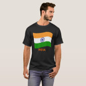 T-shirt India's Bharat Indian Waving Flag (Devant entier)