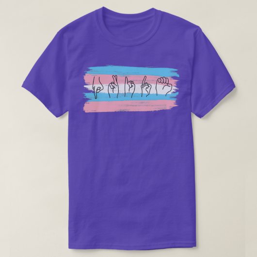 T-shirt Indicateur ASL Trans Pride (Design devant)