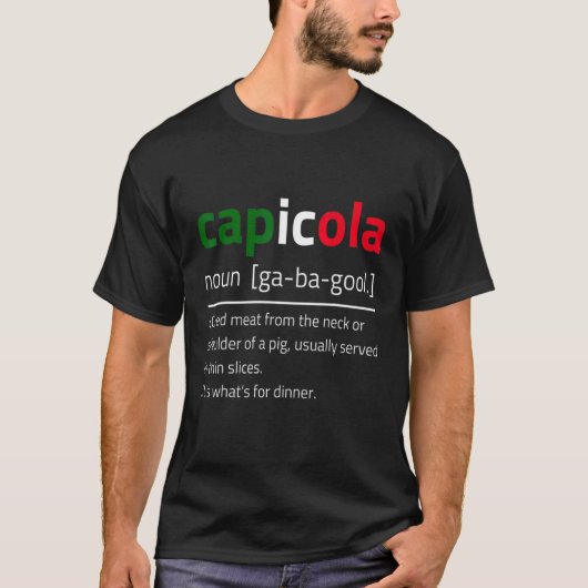 T-shirt Indicateur Capicola Gabagool Description (Devant)