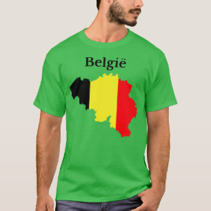 T-shirt Indicateur Carte Belgique En Néerlandais