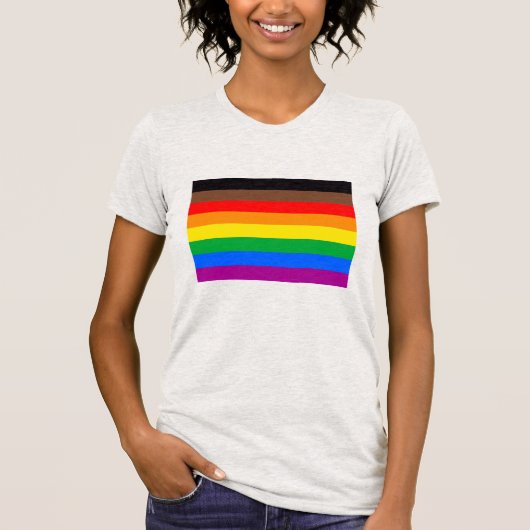 T-shirt Indicateur de fierté LGBTQ (8 bandes) (Devant)
