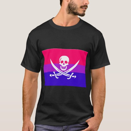 T-shirt Indicateur de la fierté du Jolly roger blanc de qu (Devant)