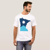 T-shirt Indicateur de l'État du Minnesota North Star (Devant entier)