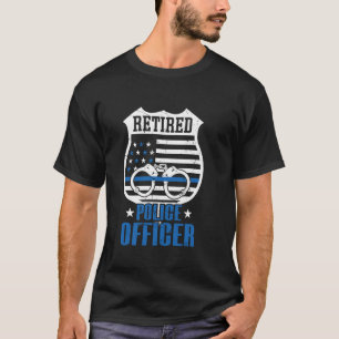 T-shirt Indicateur de ligne mince bleu de l'agent de polic