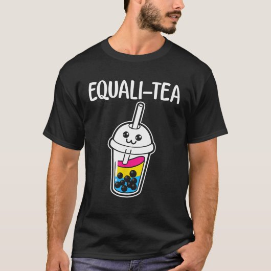 T-shirt Indicateur Pansexual du thé au lait en bulle (Devant)