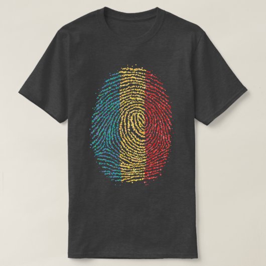 T-shirt Indicateur roumain d'empreintes digitales roumain (Design devant)