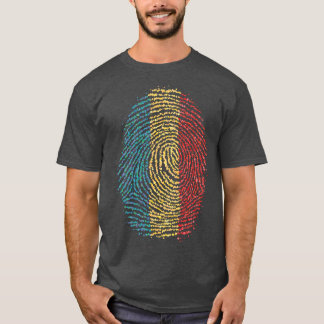 T-shirt Indicateur roumain d'empreintes digitales roumain
