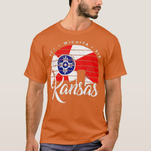 T-shirt Indicateur Sunset Wichita Kansas ICT 316 indicatif