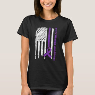 T-shirt Indicateur Usa Ribbon violet Cystique Fibrose Sens
