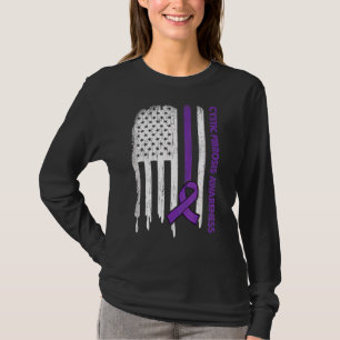 T-shirt Indicateur Usa Ribbon violet Cystique Fibrose Sens
