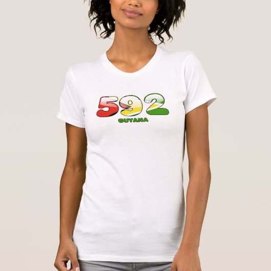 T-shirt Indicatif régional 592 pour la Guyane (Devant)