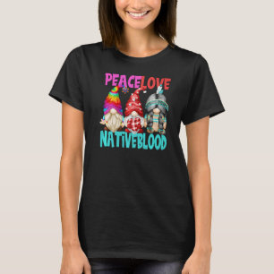 T-shirt Indien Avec Plumes Gnome Pour Femmes Paix Aimer Na