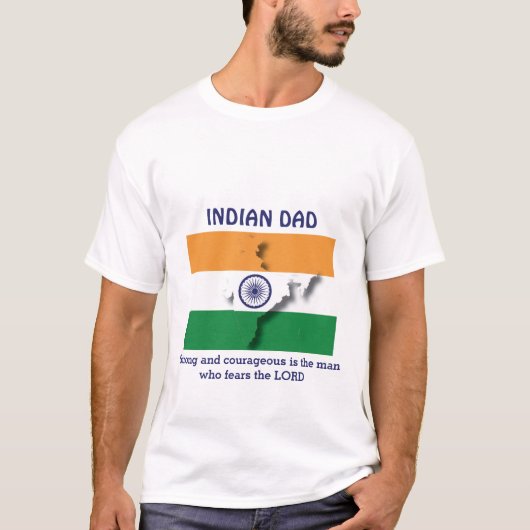 T-shirt INDIEN DAD fort courageux personnalisé (Devant)