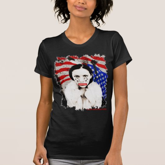 T-SHIRT INDIEN D'AMERIQUE JAUNE DE FEMME DE TONNERRE (Devant)