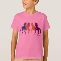 T-shirt indien d'enfants de poneys